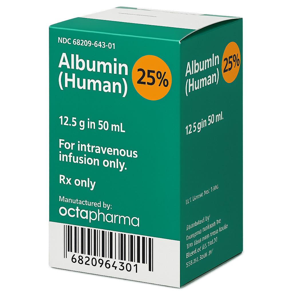 Albumin 25% Human Injection Solution, Plasma Volume Expander by Octapharma 50 mL (Rx)