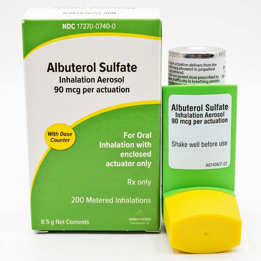 Albuterol Inhaler 90 mcg Aerosol 200 Metered Inhalations (RX)