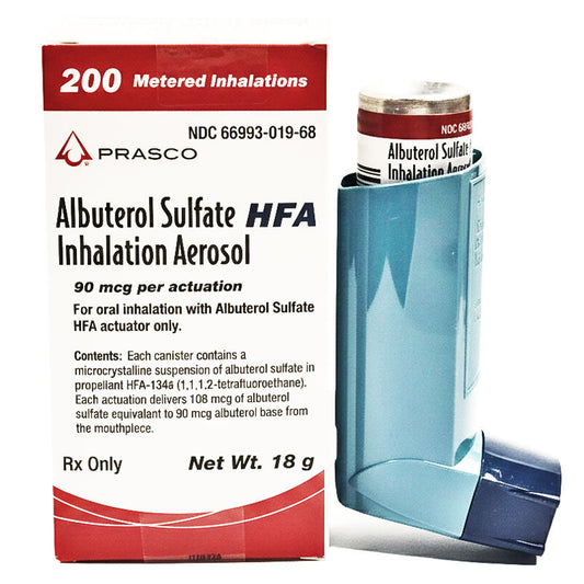 Albuterol Sulfate HFA Inhalation Aerosol Inhaler 90 mcg, 200 Metered Inhalations