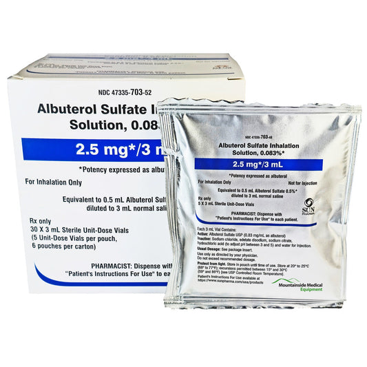 Albuterol Sulfate Inhalation Solution 0.083% USP 3 mL, 30 Count (Rx)