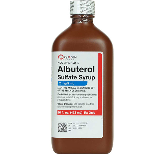 Albuterol Syrup Oral Solution 2 mg Per 5 mL Dosage 473 mL (Rx)