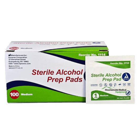 Alcohol Prep Pads, Medium Size Pad 100 per box