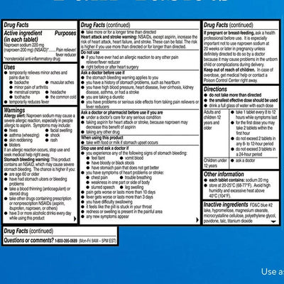 Aleve Back and Muscle Pain Relief Tablets 220 mg by Bayer 24 Count