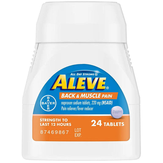Aleve Back and Muscle Pain Relief Tablets 220 mg by Bayer 24 Count