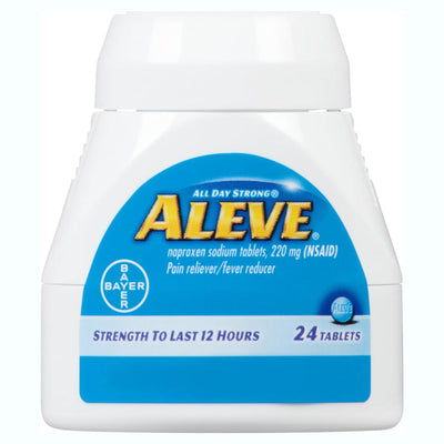Aleve Tablets Naproxen Sodium 220 mg (NSAID) 24 Count