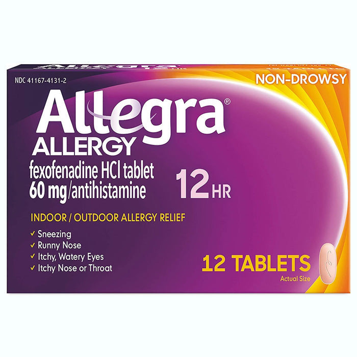 Allegra Allergy 12 Hour 60 mg Tablets Non-Drowsy 12 Count