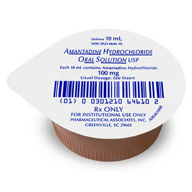 Amantadine Hydrochloride Oral Solution Cups 10 mL x 100 Count (RX)