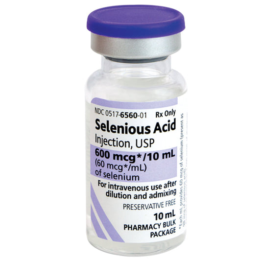Selenious Acid Injection (Selenium) 600 mcg/mL SDV 10mL x 5/Box (Rx)