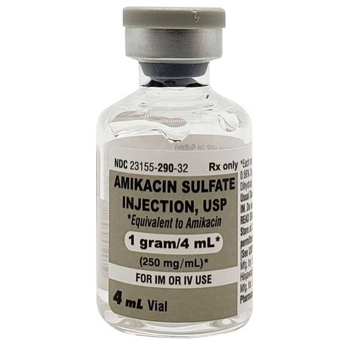 Amikacin Sulfate Injection 250 mg/mL Single Dose Vials 4 mL x 10/Box (RX)