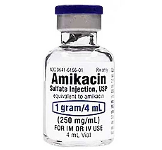 Amikacin Sulfate Injection 250 mg/mL Single Dose Vials 4 mL x 10/Box Hikma Injectables (RX)