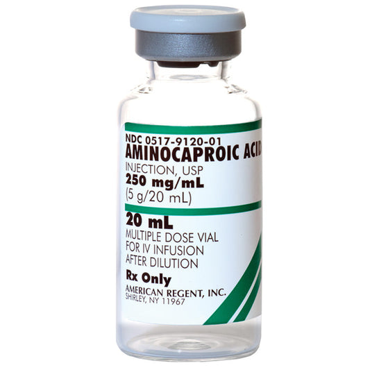 Aminocaproic Acid Injection 250 mg /mL Multiple-Dose Vial 20 mL x 25/Tray (RX)