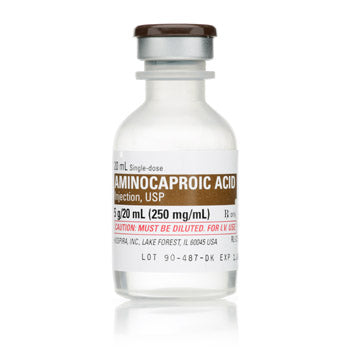 Aminocaproic Acid Injection 250 mg /mL Single-Dose Vial 20 mL x 25/Tray (RX)