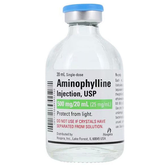 Aminophylline for Injection 500 mg Single-dose Vial 20 mL x 25/Tray (Rx)