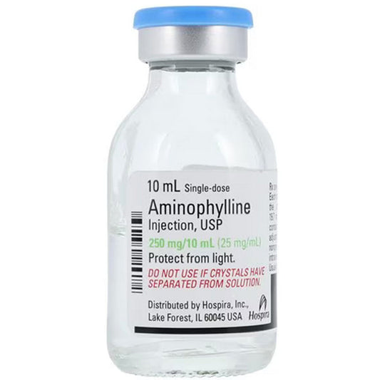 Aminophylline for Injection 250 mg Single-dose Vial 10 mL x 25/Tray (Rx)