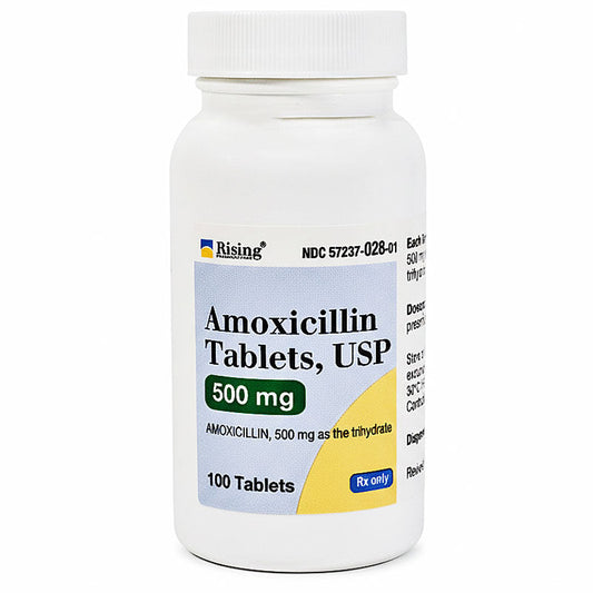 Amoxicillin 500mg Tablets (Amoxicillin Antibiotic) 100 Count (Rx)