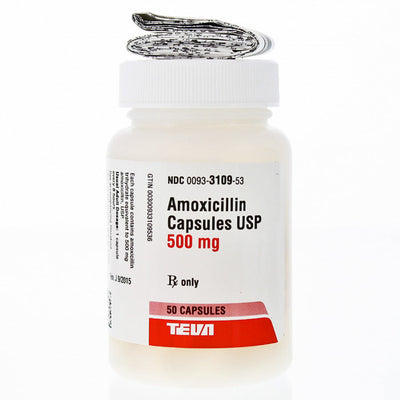 Amoxicillin 500mg Capsules by Teva 50 Count (RX)