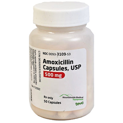 Amoxicillin 500mg Capsules by Teva 50 Count (RX)