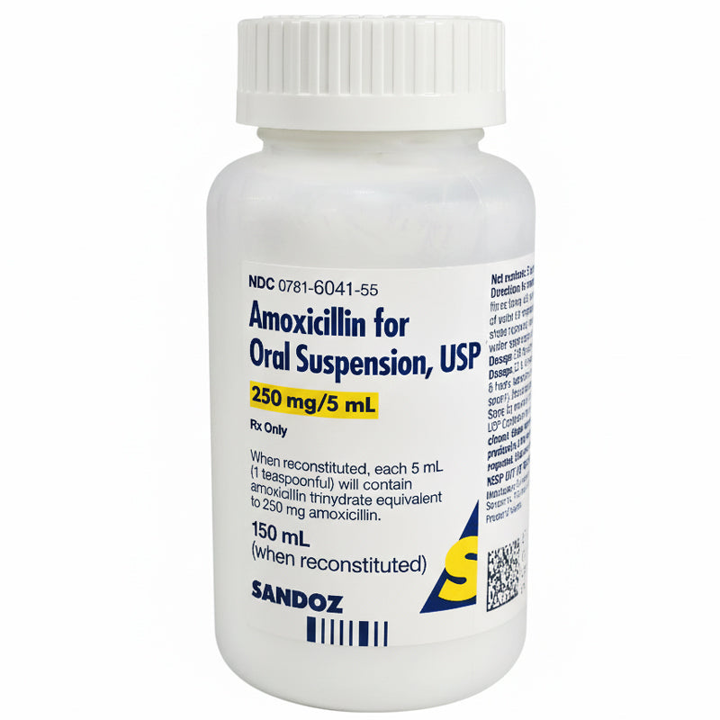 Amoxicillin Oral Suspension Liquid 250mg/5mL (150 ml) (Rx)