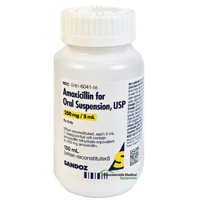 Amoxicillin Oral Suspension Liquid 250mg/5mL (150 ml) (Rx)