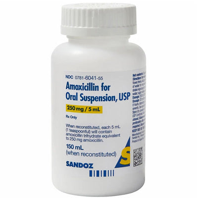 Amoxicillin Oral Suspension Liquid 250mg/5mL (150 ml) (Rx)