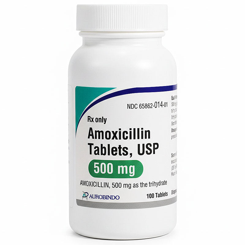 Amoxicillin 500mg Tablets By Aurobindo Pharma 100/Bottle (Rx)
