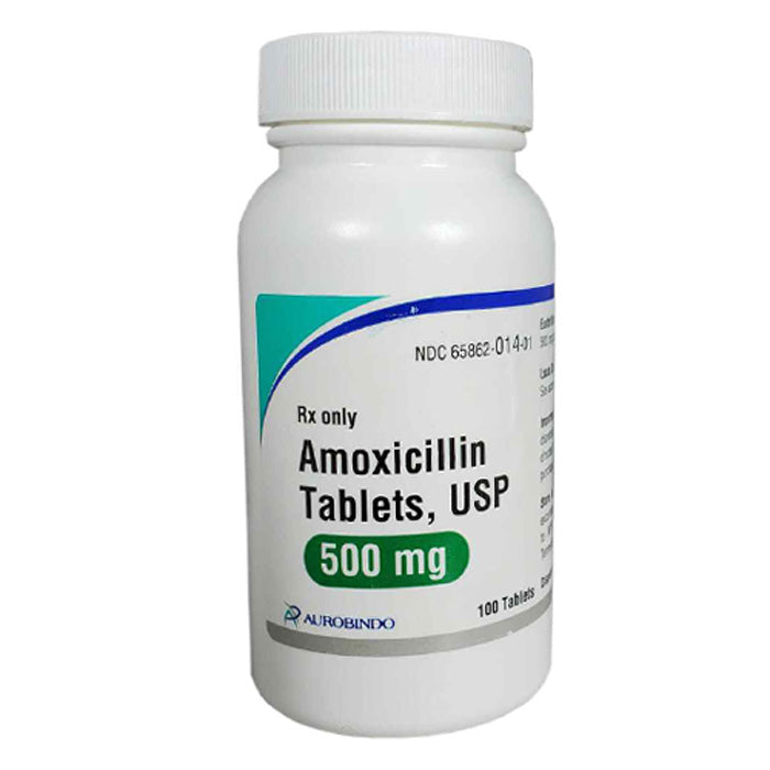 Amoxicillin 500mg Tablets By Aurobindo Pharma 100/Bottle (Rx)