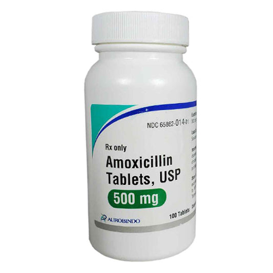 Amoxicillin 500mg Tablets By Aurobindo Pharma 100/Bottle (Rx)