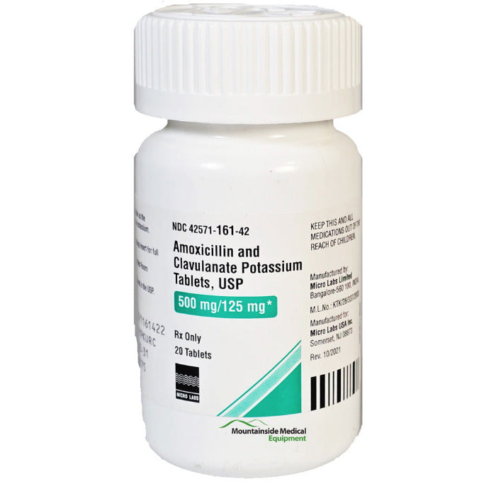 Amoxicillin and Clavuianate Potassium Tablets 500 mg/125 mg 20 Count (RX)