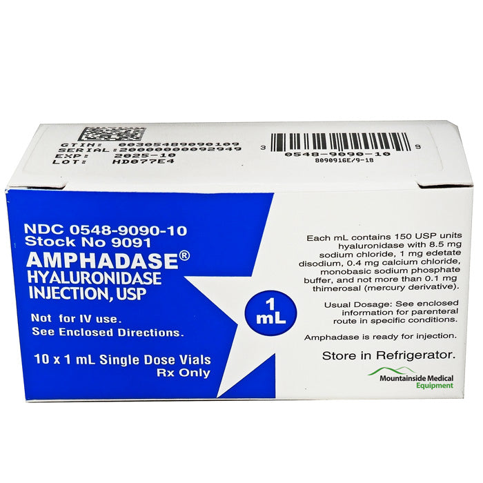 Amphadase Hyaluronidase Injection 150 Units/1 mL Single-Dose Vials (10 Pack) **Refrigerated Item** (Rx)