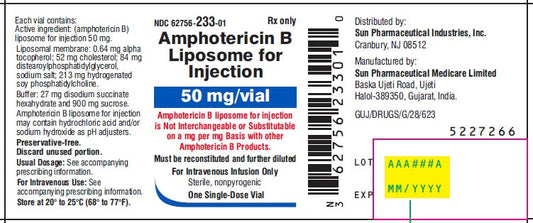 Amphotericin B Liposome 50 mg Per Vial SIngle-Dose Vial 50 mg by Sun Pharmaceutical (RX)