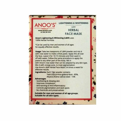 Anoos Herbal Lightening and Whitening Face Mask