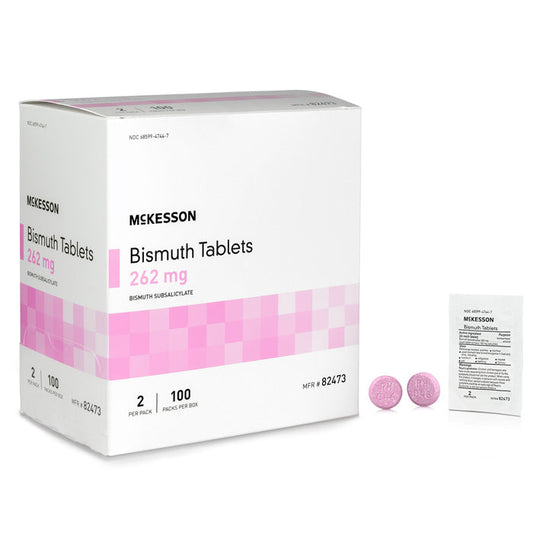 Anti-Diarrheal Bismuth Subsalicylate Chewable Tablets 262 mg, Unit Dose 100-2's (200/Box)