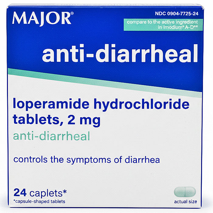 Anti-Diarrheal Relief Tablets 2 mg (Loperamide Hydrochloride) 24 Caplets