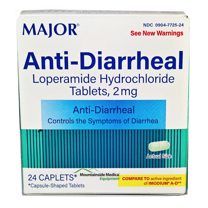 Anti-Diarrheal Relief Tablets 2 mg (Loperamide Hydrochloride) 24 Caplets