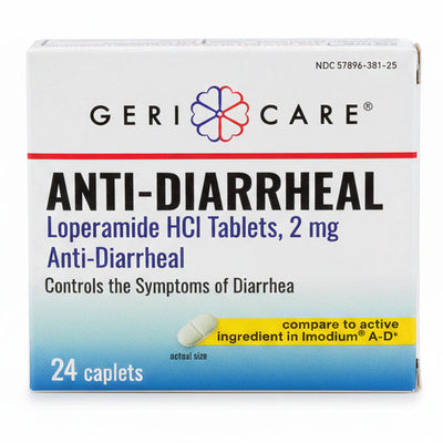 Anti-Diarrheal Relief Tablets Loperamide 2 mg by Geri-Care 24 Caplets
