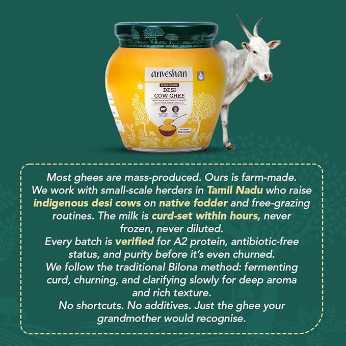 Anveshan Desi Cow A2 Ghee (Bilona Churned) - 500 ML