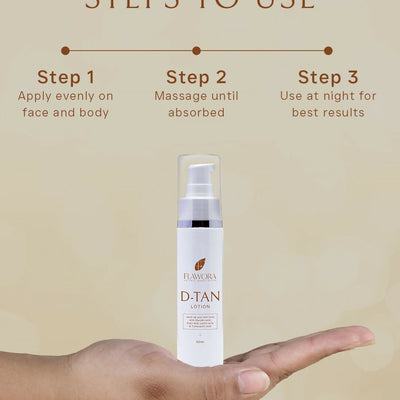 Flawora D-Tan Lotion for Pigmentation & Tan Removal For Dark Spots