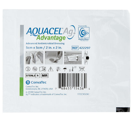 Aquacel Ag Advantage Silver Hydrofiber Dressings Square 2 x 2 inches