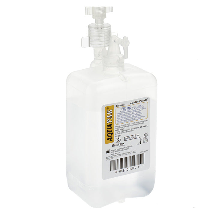Aquapak Prefilled Sterile Water Humidifier Bottle with Adapter 650 mL