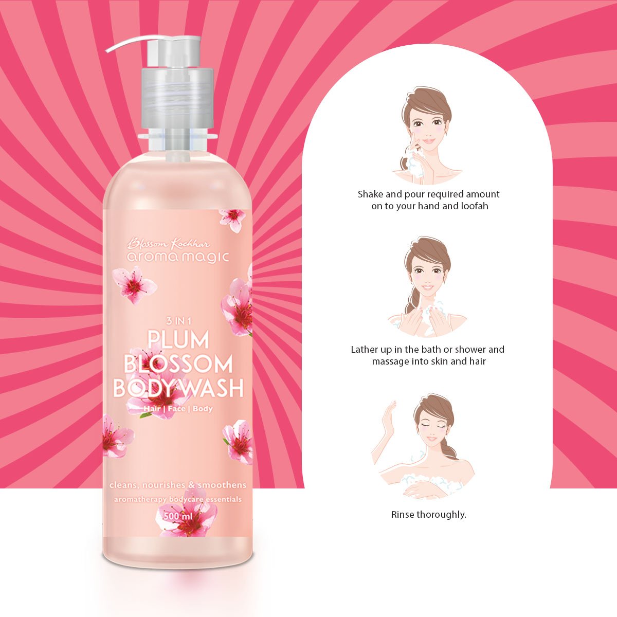 Aroma Magic 3 In 1 Plum Blossom Body Wash