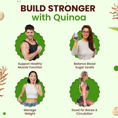 Raw Unroasted White Quinoa Seeds Rich in Protein, Iron, Fiber and Gluten Free Helps in cholesterol levels, weight loss and strong Bones