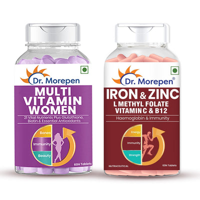 Dr Morpen Iron & Zinc + Multivitamin Women Tablets Combo