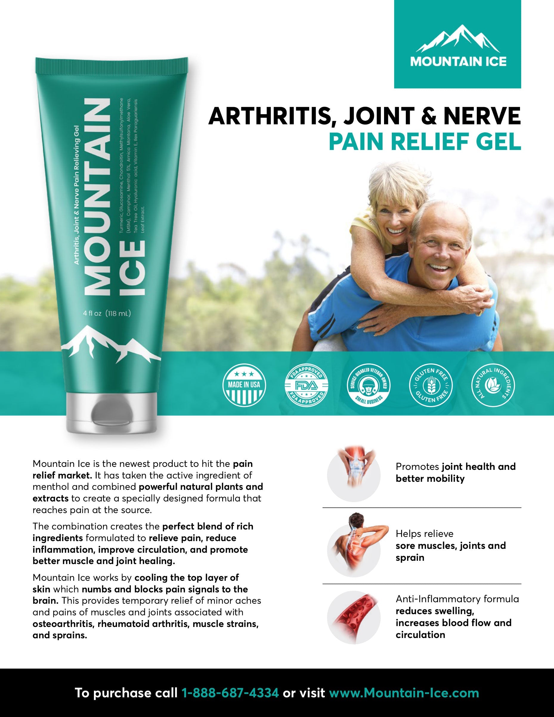 Arthritis, Joint & Nerve Pain Relief Gel  with Natural Ingredients- Sample Pack