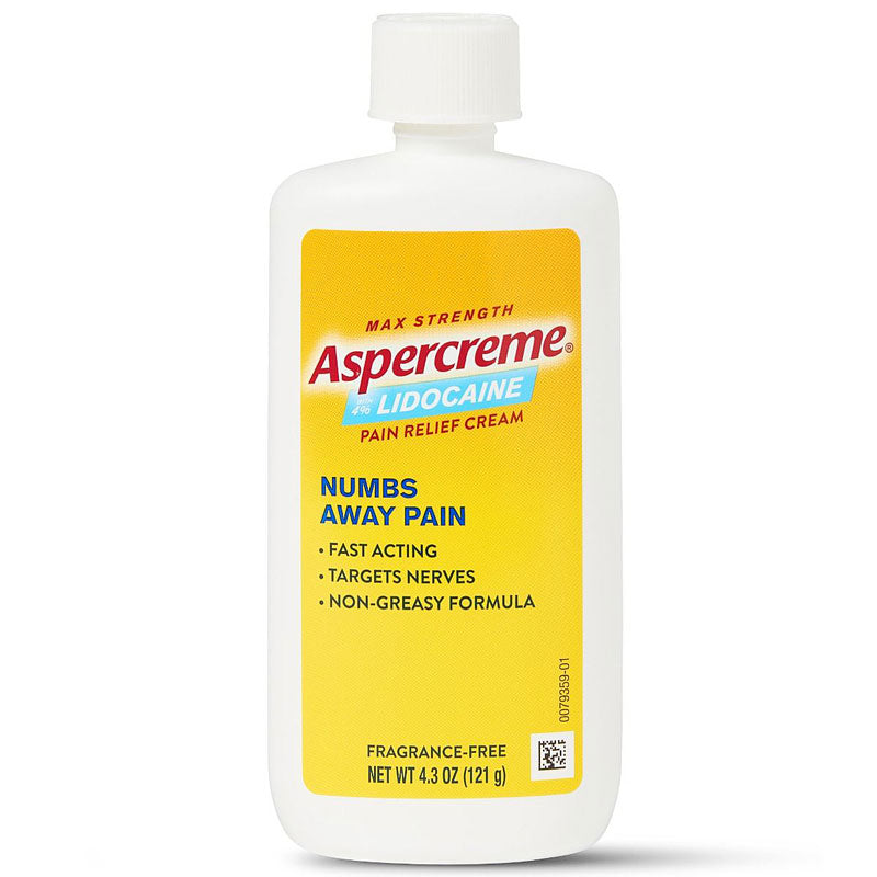 Aspercreme with Lidocaine Pain Relieving Cream, Fragrance Free 4.3 oz