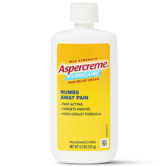 Aspercreme with Lidocaine Pain Relieving Cream, Fragrance Free 4.3 oz