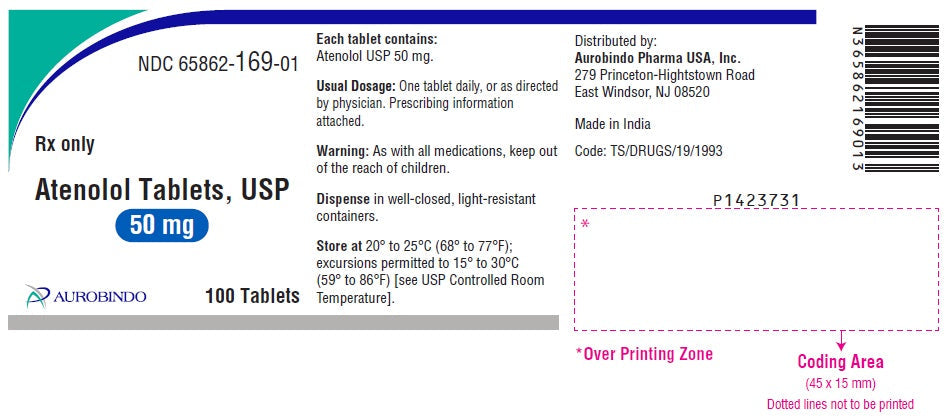 Atenolol Tablets 50 mg by Aurobindo Pharma 100 Count (RX)
