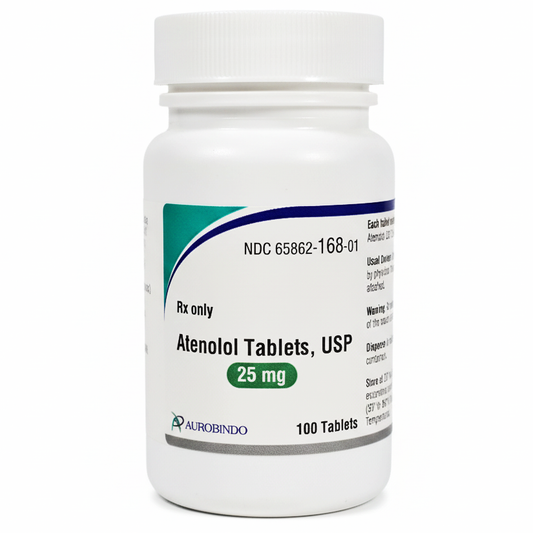 Atenolol Tablets 25 mg by Aurobindo Pharma 100 Count (RX)