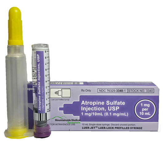 Atropine Sulfate Prefilled Syringe 0.1 mg Antidote Luer-Jet 10 mL (Rx)