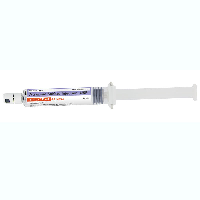 Atropine Sulfate Injection Prefilled Syringes 0.1 mg / mL Preservative Free 10 mL x 24/Box