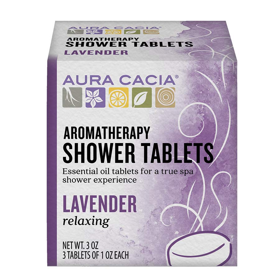Aura Cacia Relaxing Aromatherapy Lavender Shower Tablets 3 x 1 oz